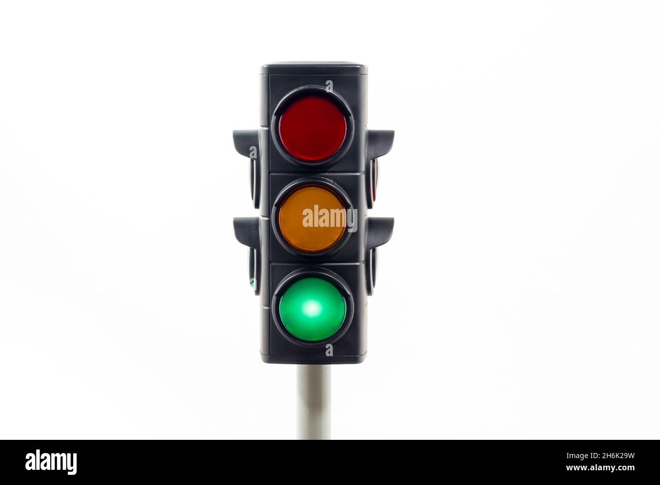 Green traffic light isolated on a white background Stock Photo - Alamy