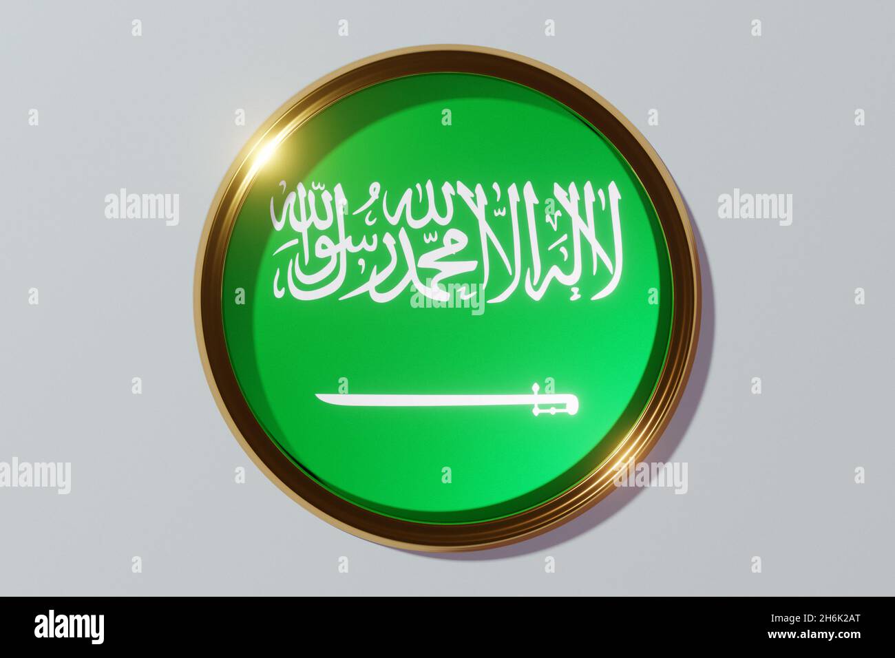 The national flag of Saudi Arabia in the form of a round window. Flag ...