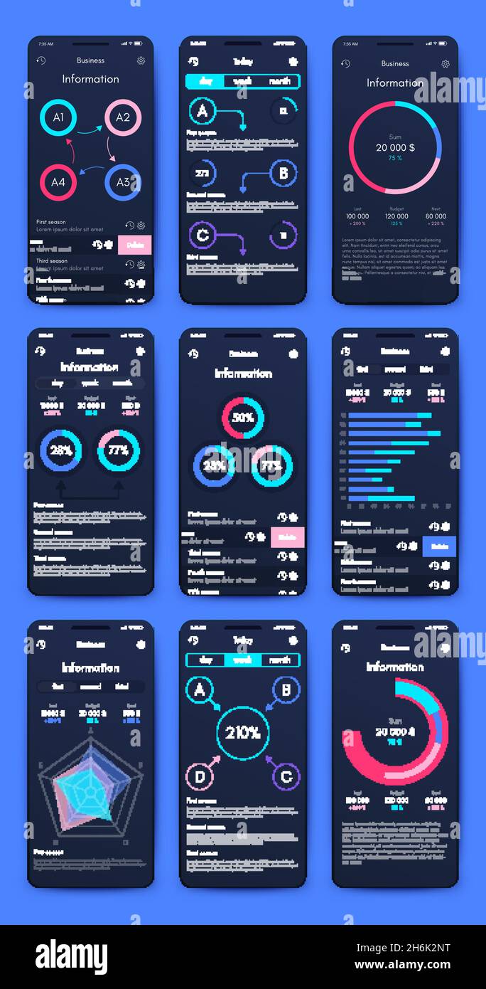 Vector graphics infographics with mobile phone. Template for creating ...