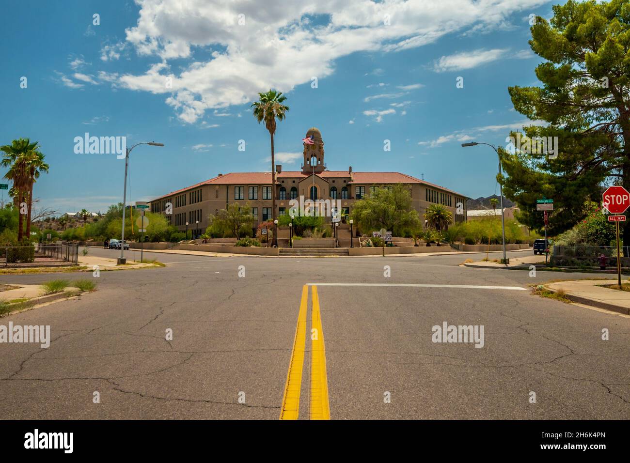 Historic curley school building in ajo hires stock photography and