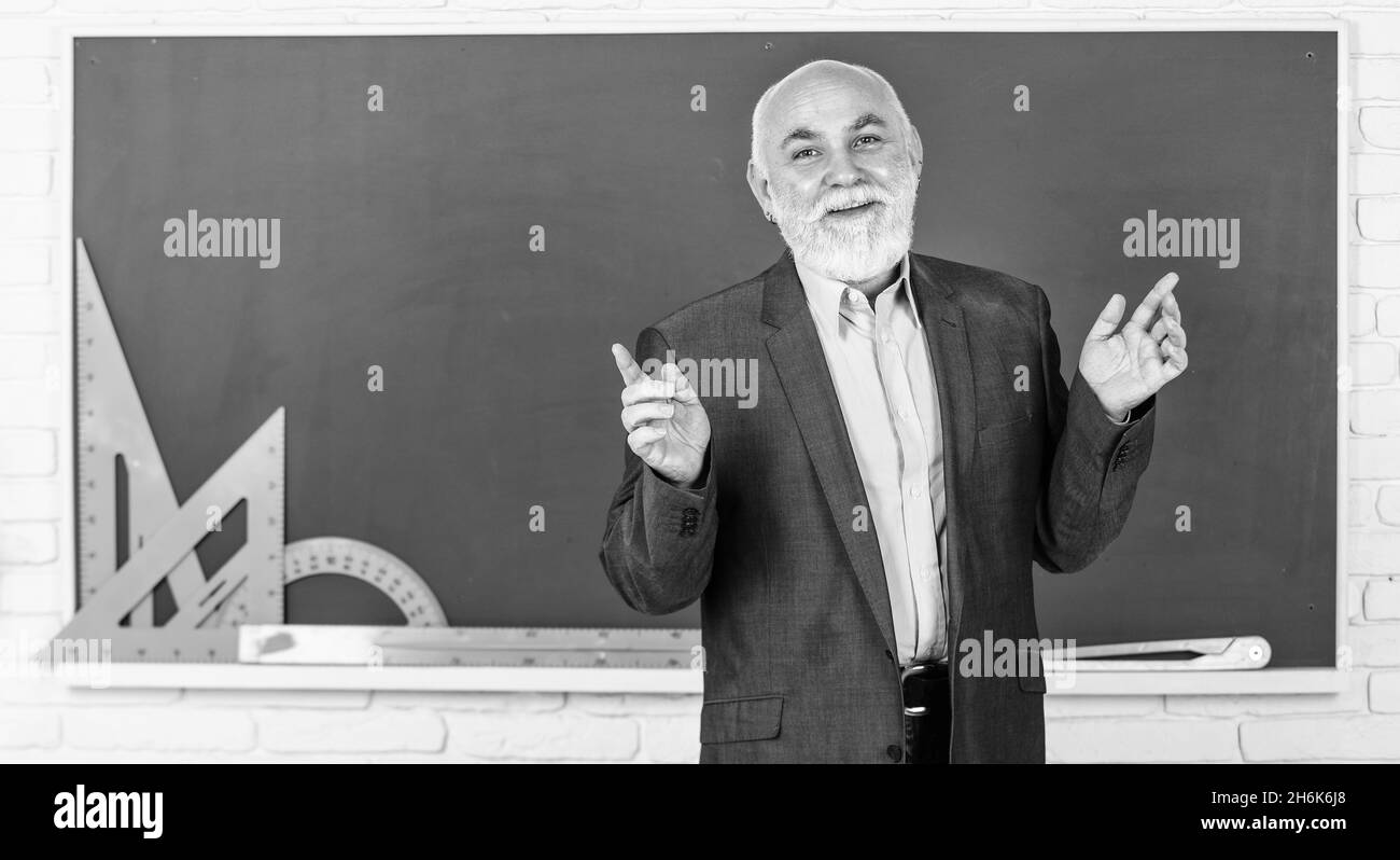 process for each solution. bearded lecturer man explain geometry. back ...