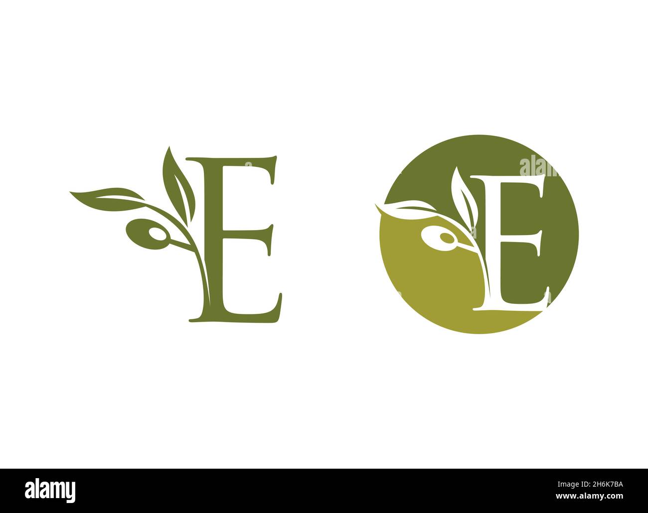 A vector illustration set of OIive Monogram Initial Logo Stock Vector