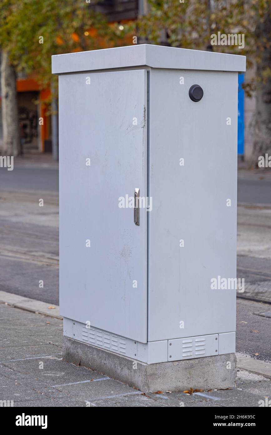 Traffic Lights Electrical Control Box at Street Stock Photo - Alamy
