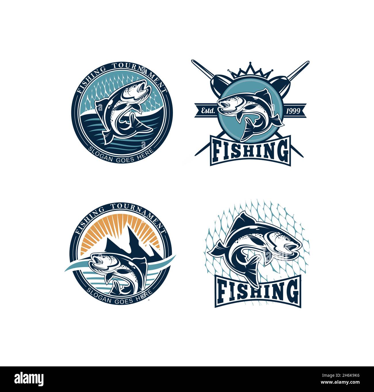 Vintage fishing logo hi-res stock photography and images - Page 3 - Alamy
