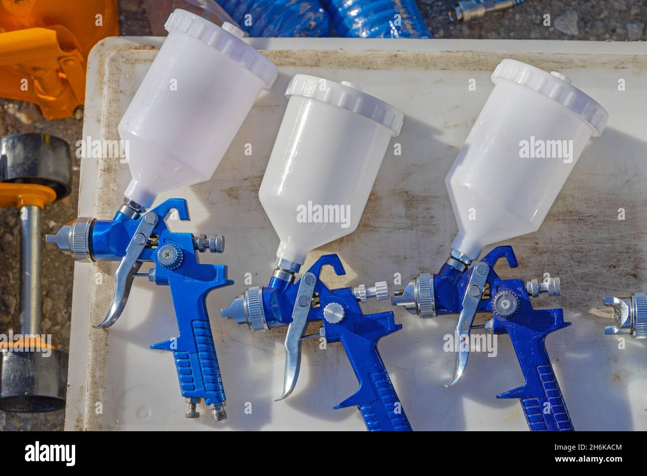 Spray Paint Guns Equipment for Car Painting Stock Photo Alamy