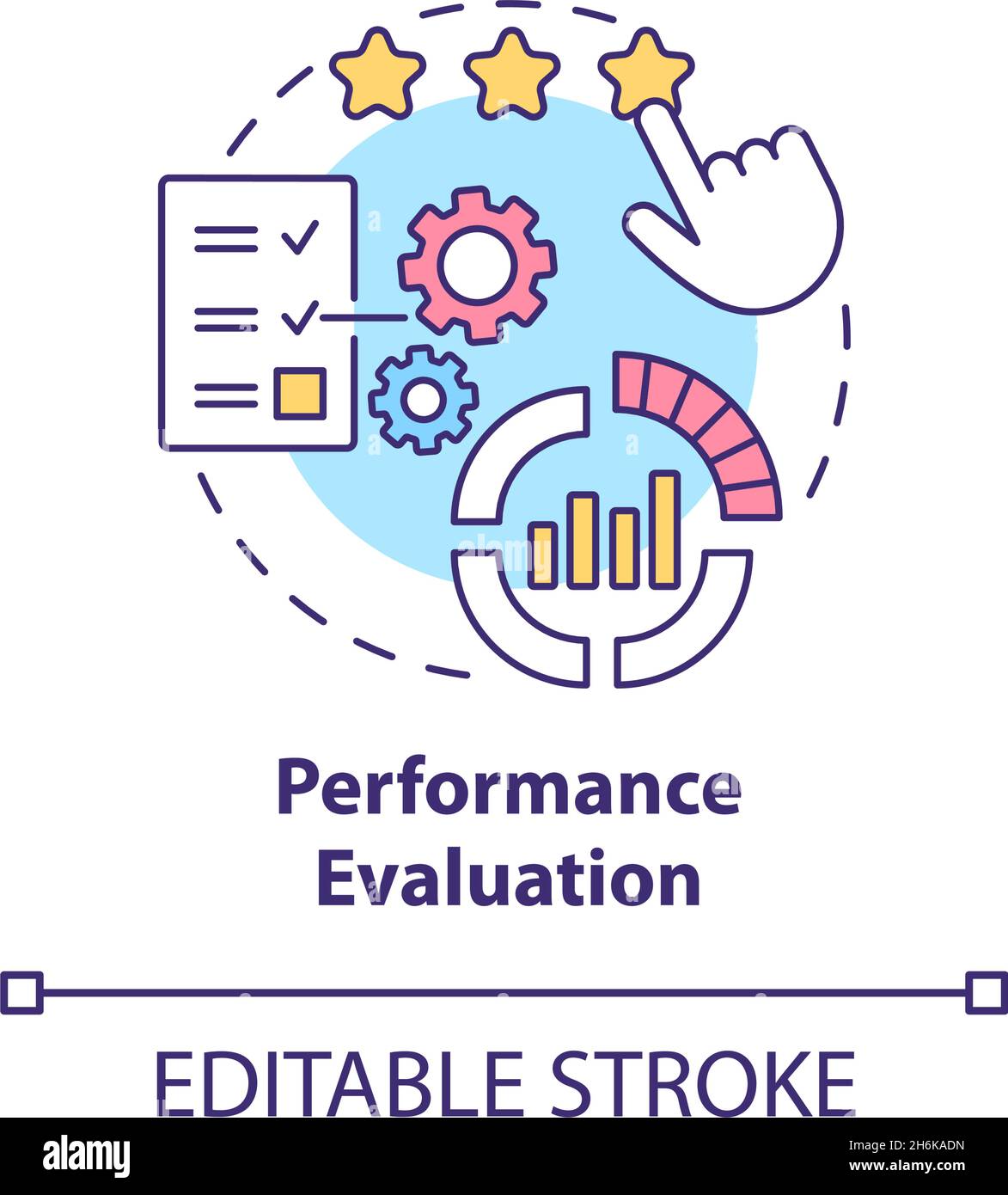 Performance evaluation concept icon Stock Vector