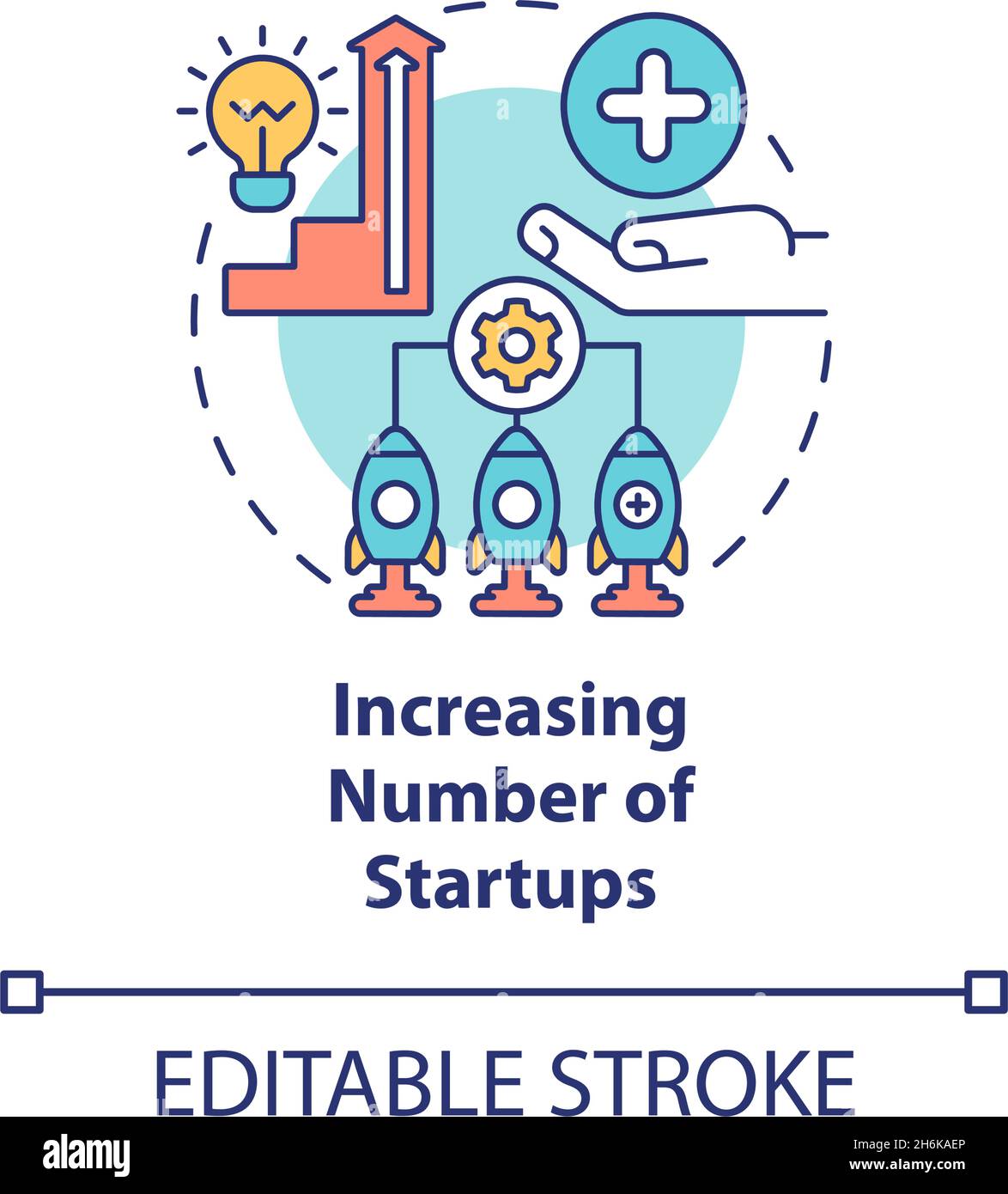 Increasing number of startups concept icon Stock Vector Image & Art - Alamy