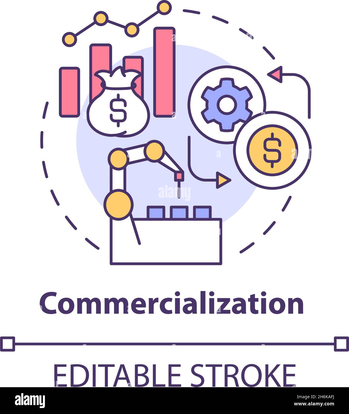 Commercialization concept icon Stock Vector