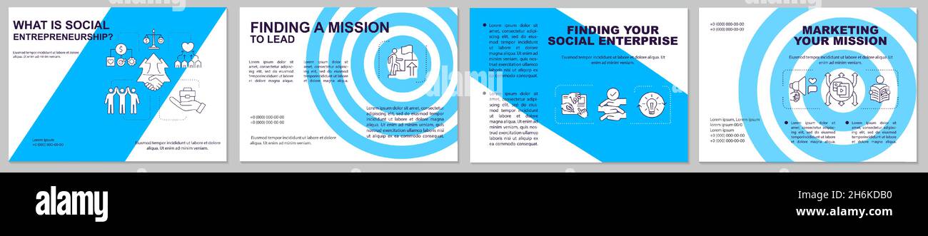 Social entrepreneurship blue brochure template Stock Vector Image & Art ...