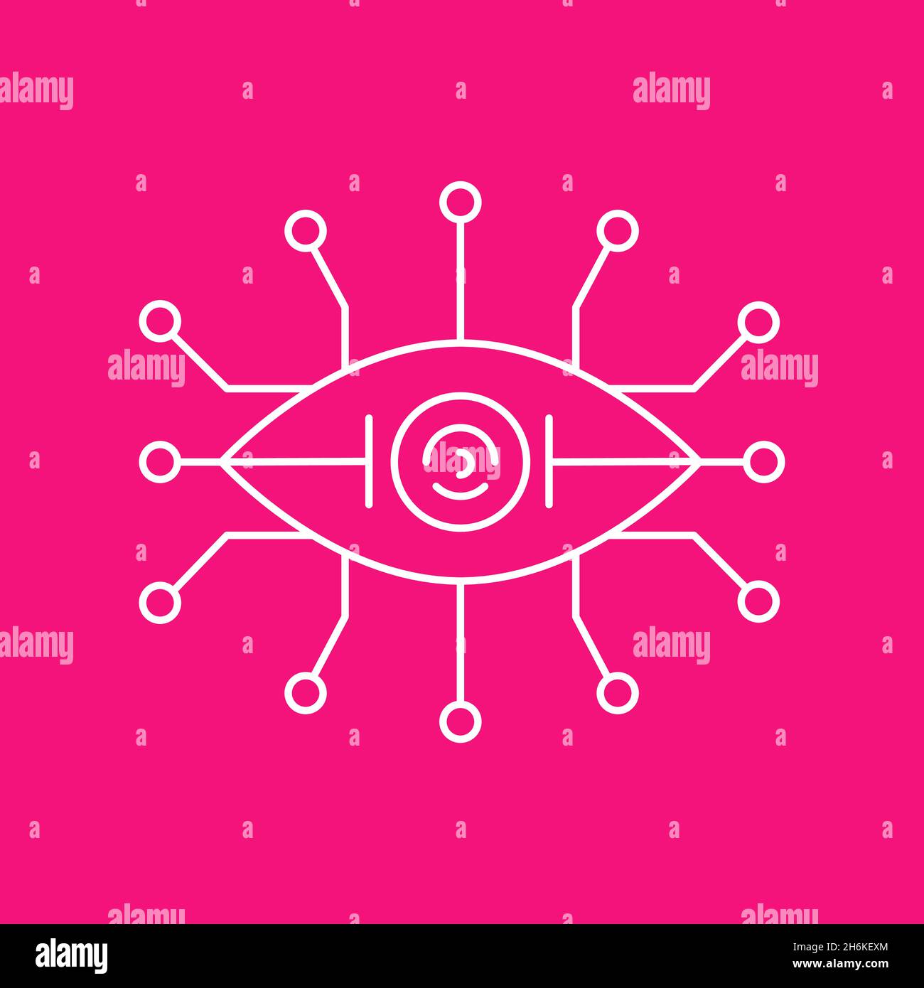 Artificial intelligence and machine learning line icon Stock Vector