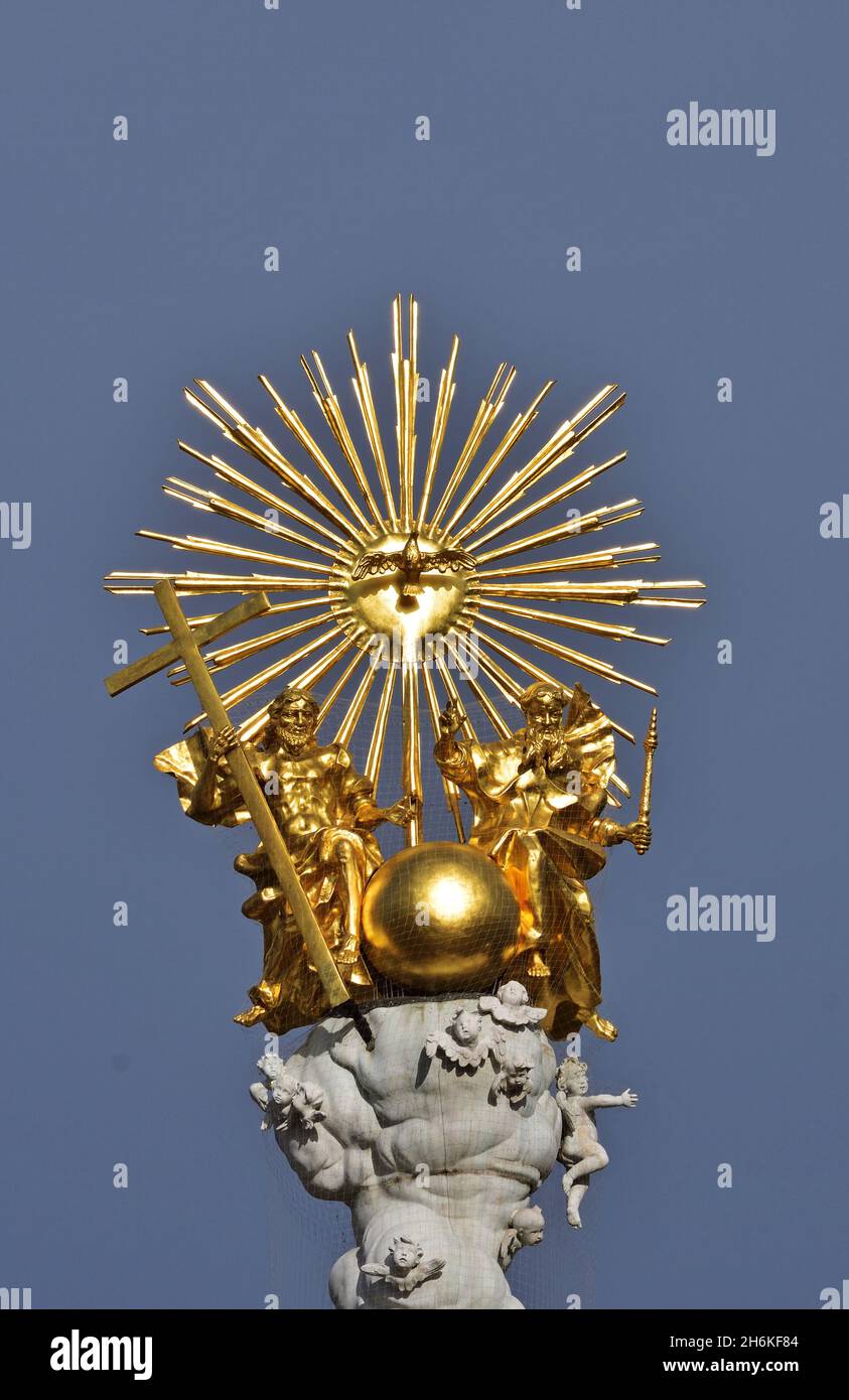 Holy Trinity statue in Linz, Austria, detail Stock Photo