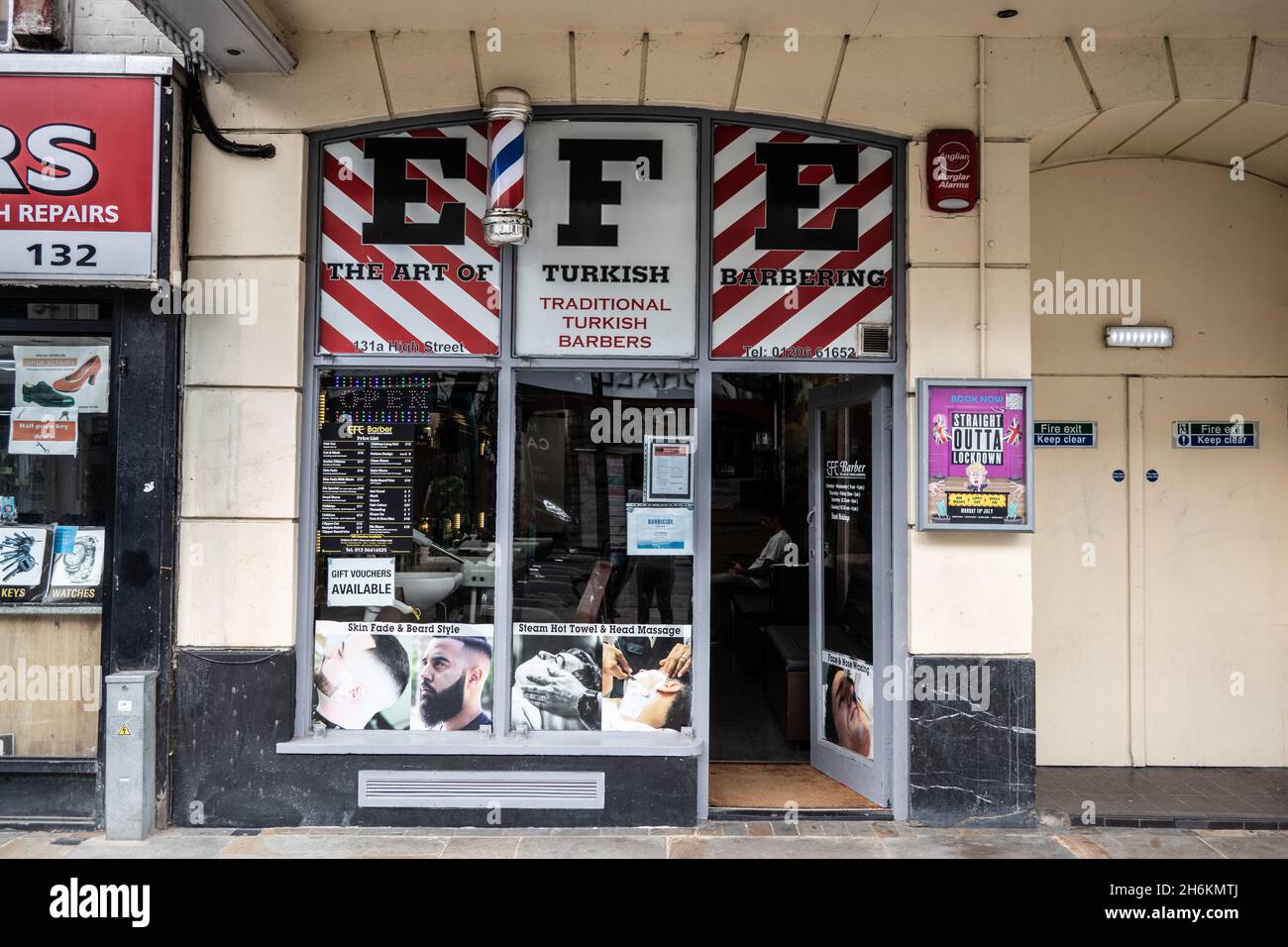 Turkish barbers shop in Colchester Essex England Stock Photo Alamy