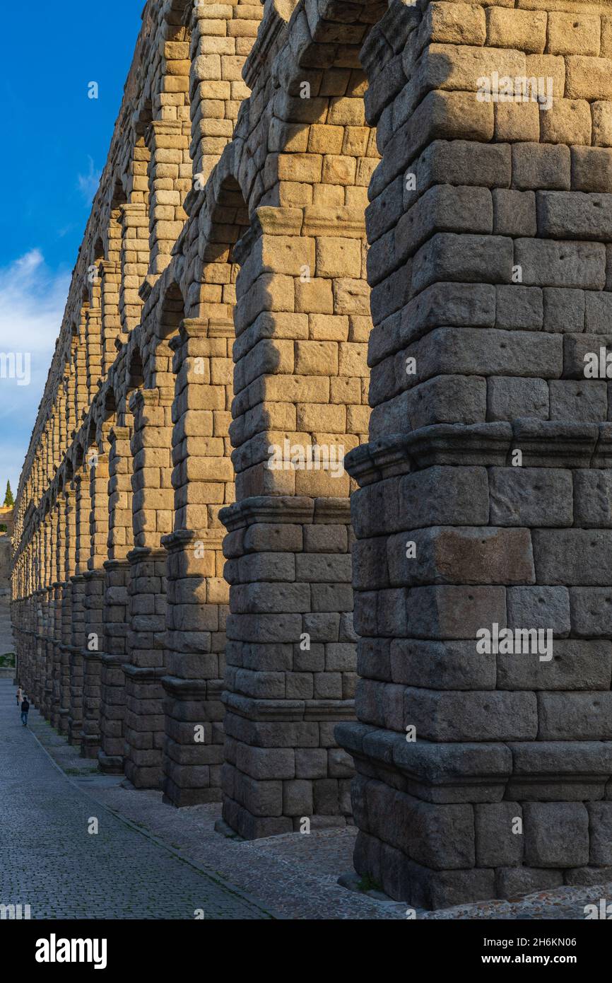 View of the Aqueduct of Segovia in Spain Stock Photo - Alamy