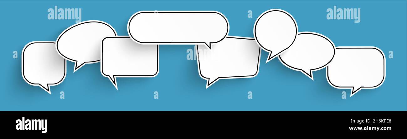 eos vector illustration of white speech bubbles with shadow looking ...