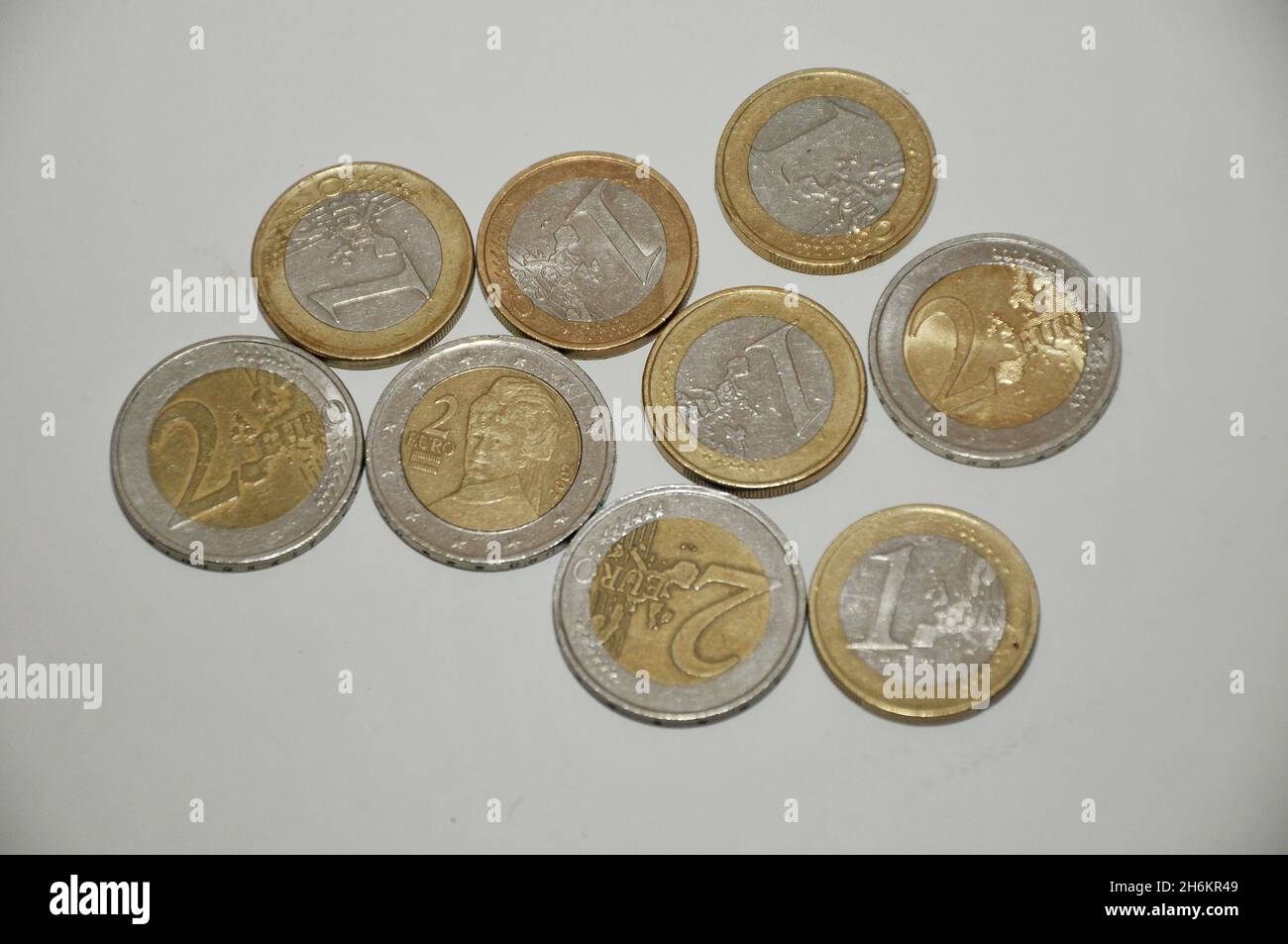 Copenhagen/Denmark./16 November 2021/ Eur coins or european union currency  euro coins in danish capital. (Photo..Francis Joseph Dean/Dean Pictures  Stock Photo - Alamy