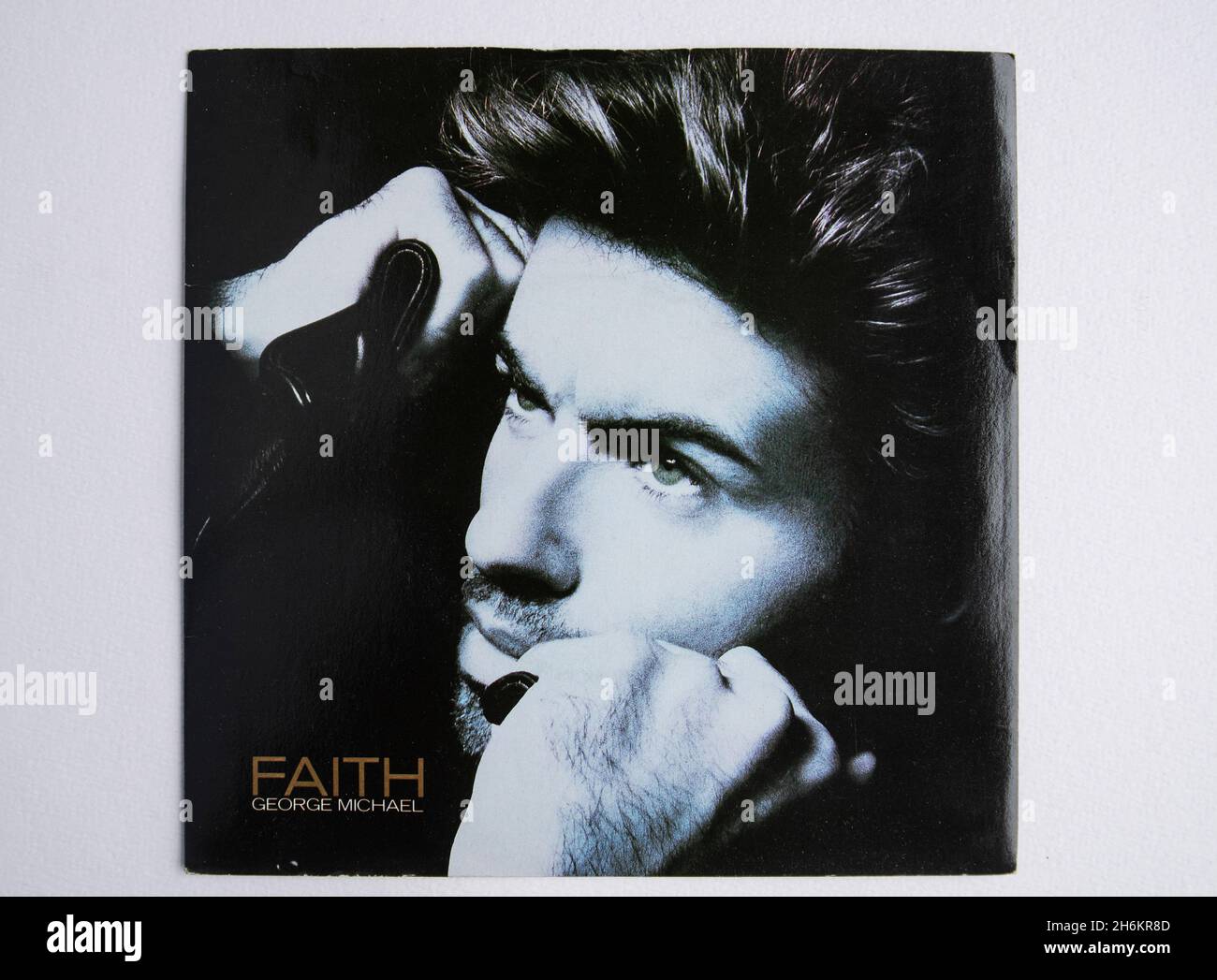 Seven inch vinyl picture cover of the hit single Faith by George Michael, which was released in 1987 Stock Photo