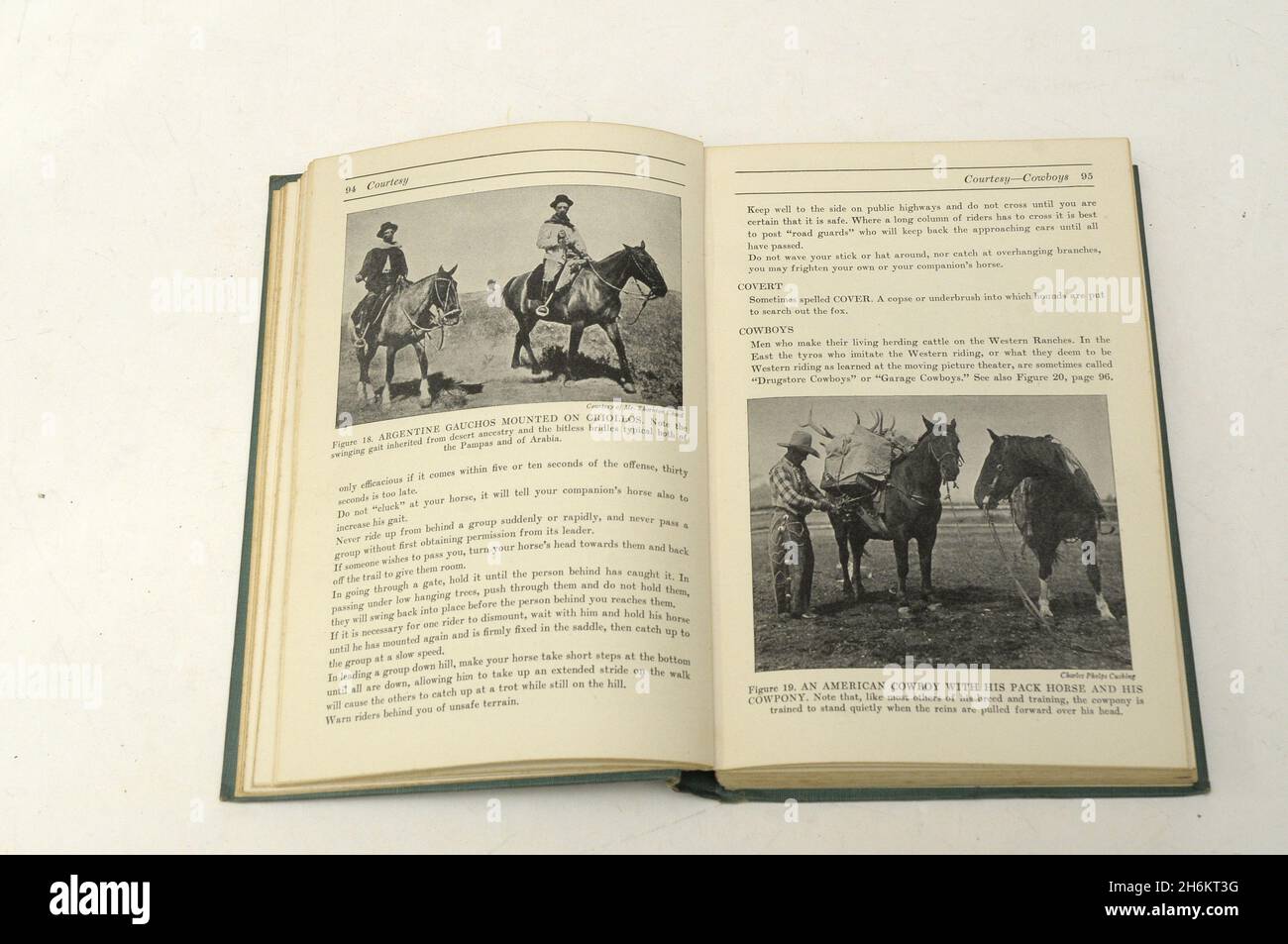 old horses book , the horseman enciclopedia by Margret Cabell Self 1946 Stock Photo