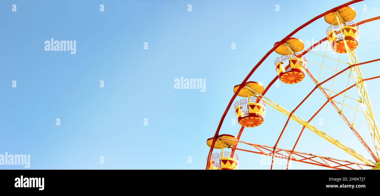 ferris wheel against the sky. Banner, copy space Stock Photo