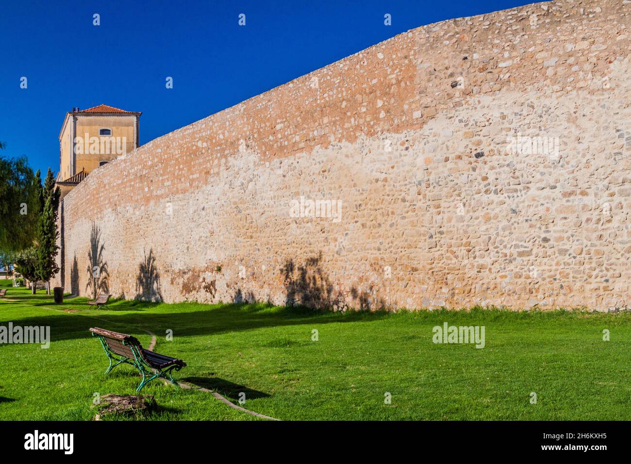 Fortification walls of the Old Town Cidade Velha of Faro, Portugal. Stock Photo