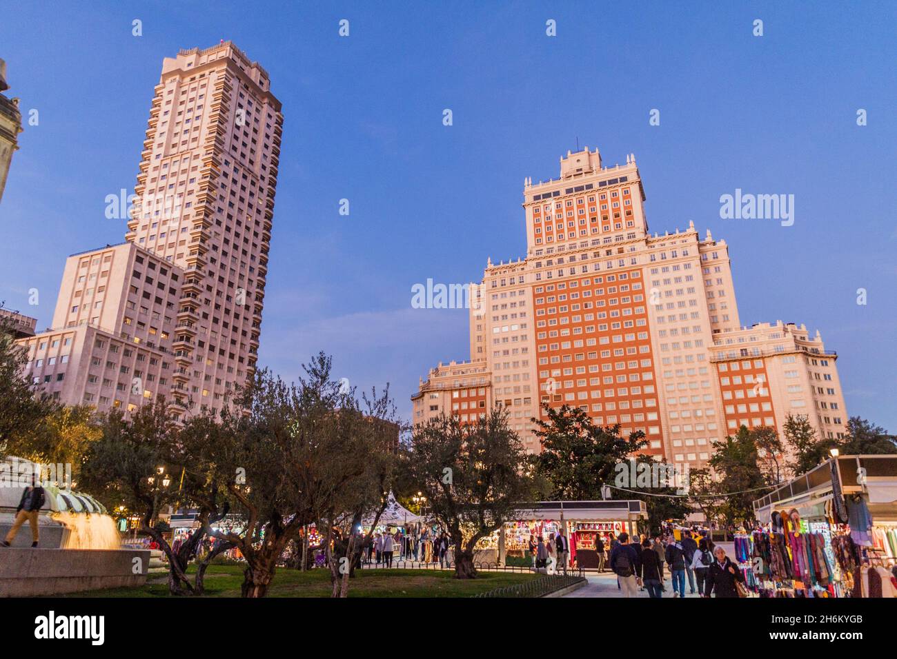 MADRID, SPAIN - OCTOBER 24, 2017: Torre de Madrid and Edificio Espana buildings in Madrid. Stock Photo