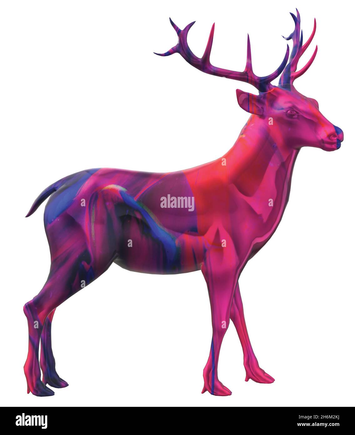 Reindeer Shiny Metal Decoration Stock Vector