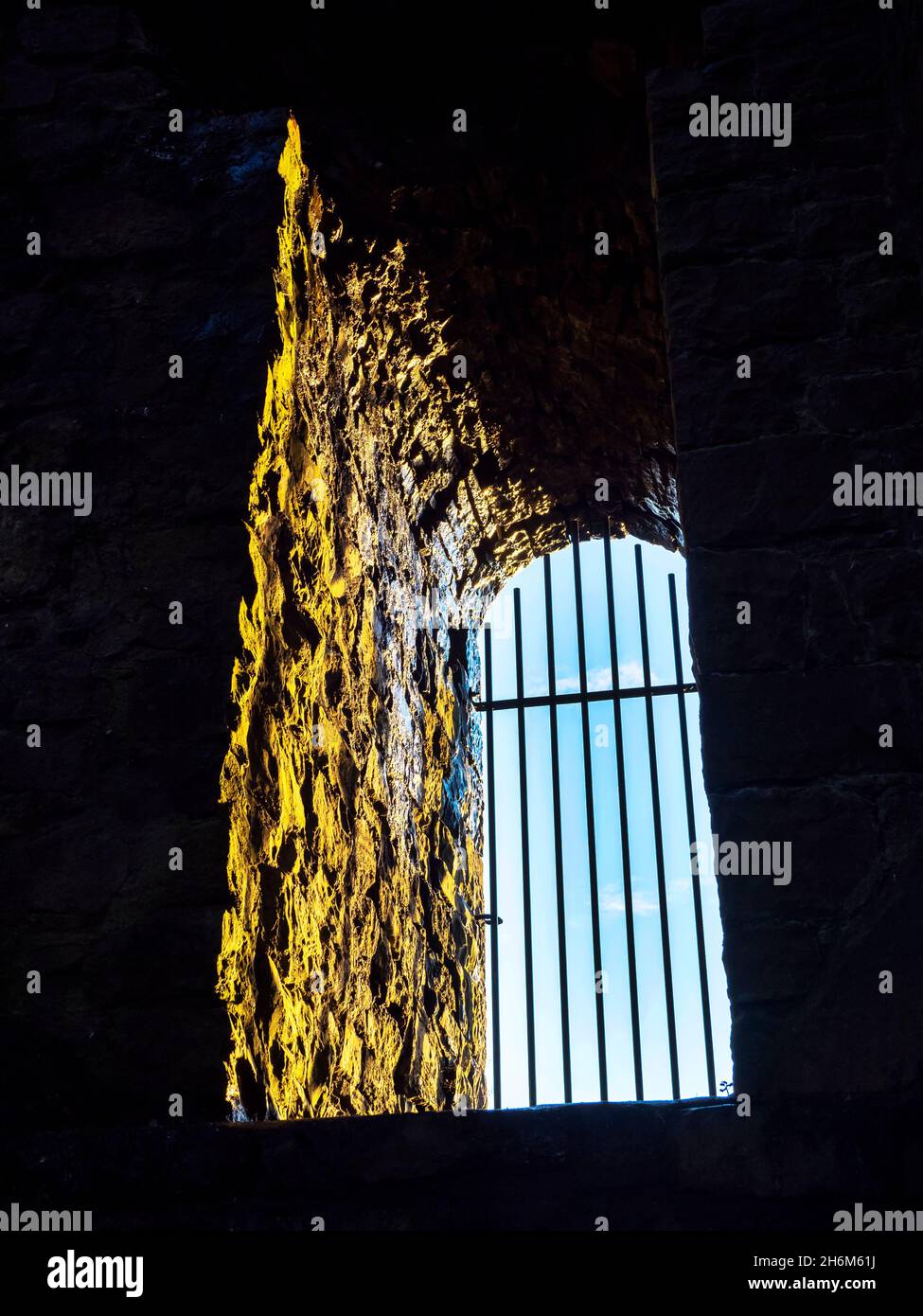 Sunlight coming through a window on the inside the Norman Keep of