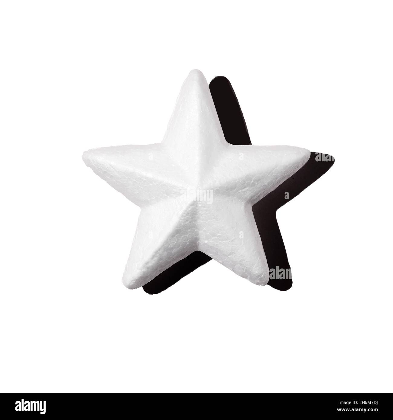 Five-pointed white star on a white background. Stock Photo