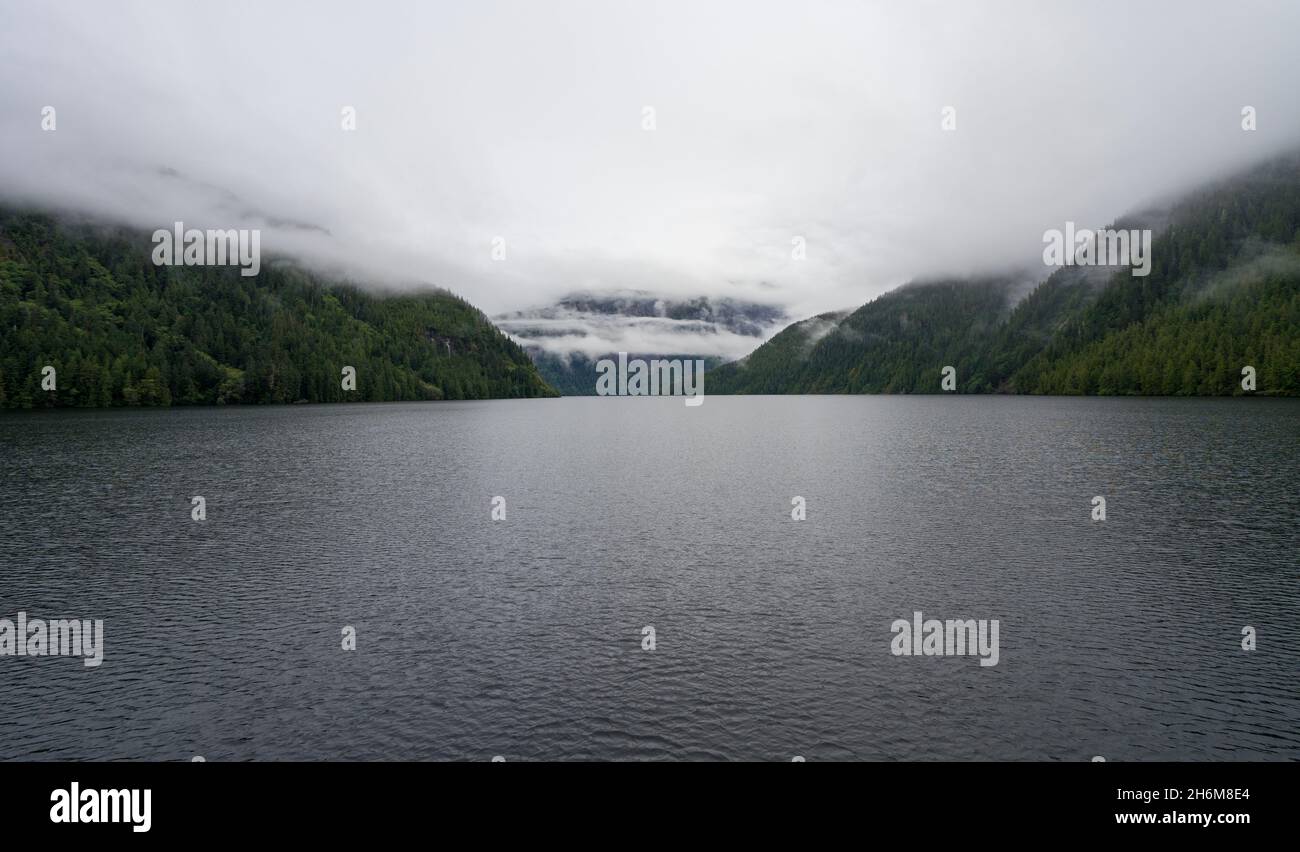Misty fjord Stock Photo