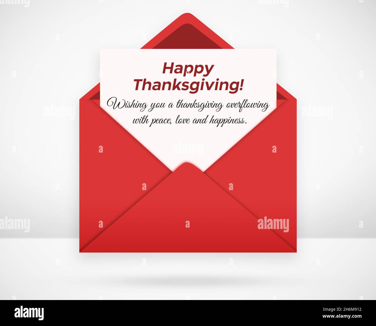 Happy Thanksgiving Letter with Beautiful Greetings and Wishes. Festival background Stock Photo