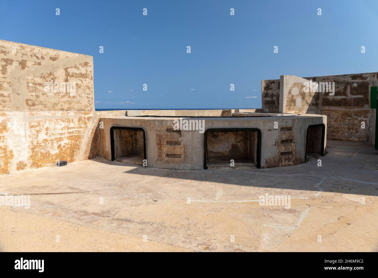 Gun housing in Fort St Elmo, Valletta, Malta, Europe - A UNESCO World Heritage Site Stock Photo