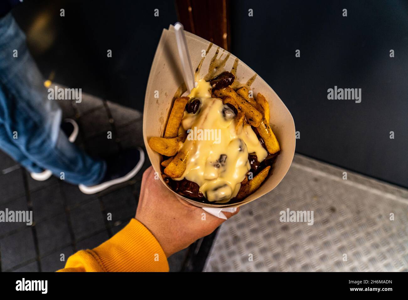pommes aus der tute in holland Stock Photo