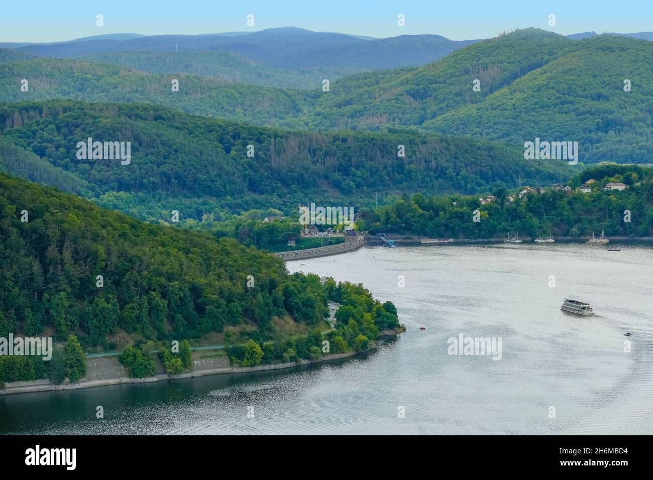 Scenery around the Edersee, a reservoir in Hesse in Germany Stock Photo