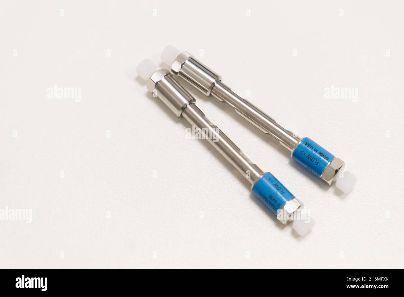 HPLC 50 mm columns on the table in the laboratory. Fast high