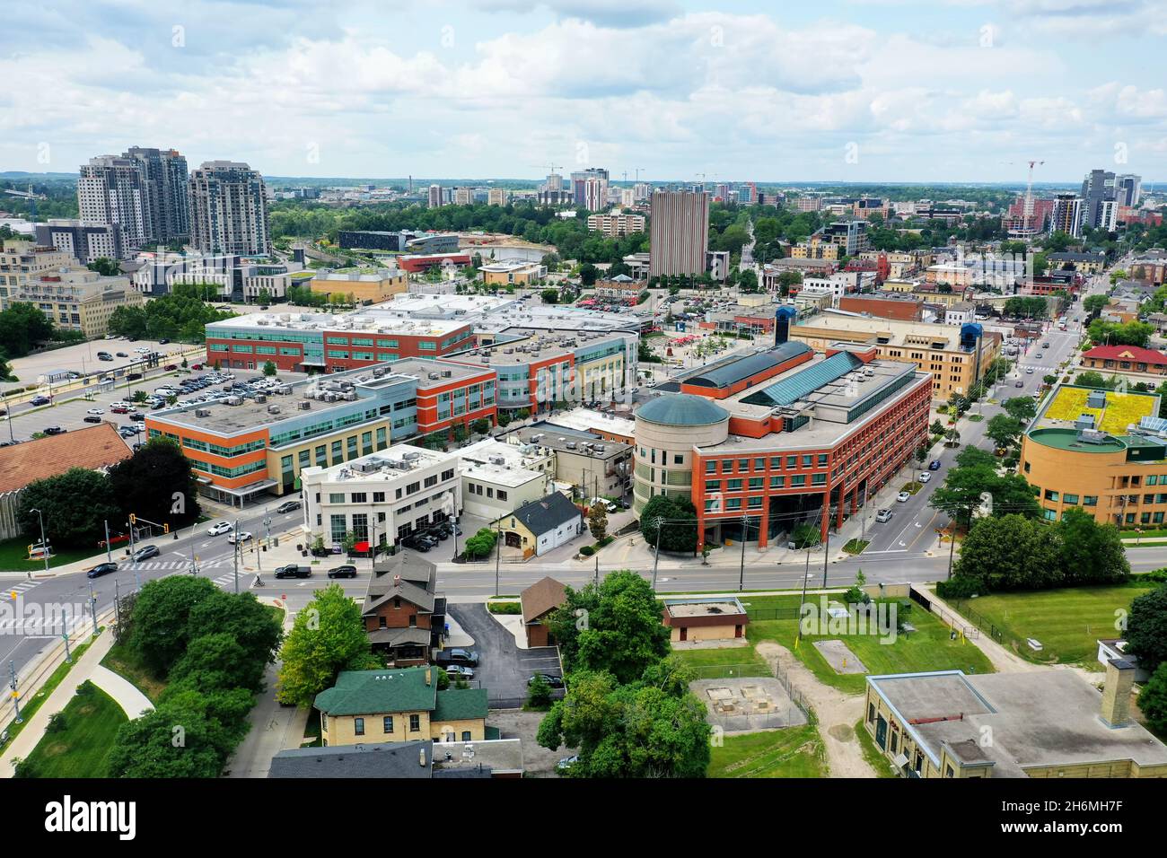 An aerial view of Waterloo, Ontario, Canada downtown Stock Photo Alamy