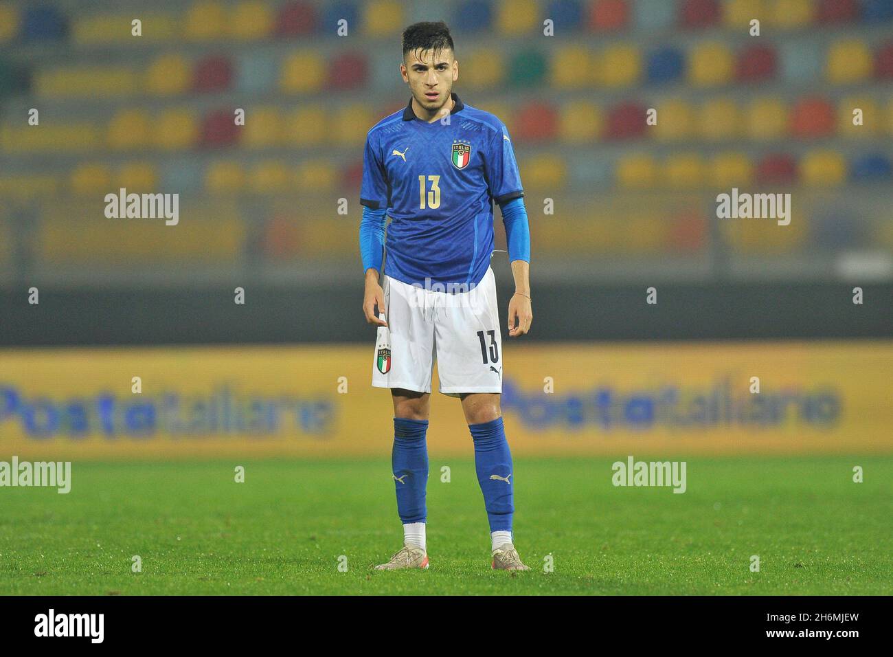 Frosinone, Italy. 16th Nov, 2021. Fabiano Parisi Italy U21 player, during the friendly match between Italy vs Romania final result 4-2, match played at the Benito Stirpe stadium in Frosinone. Frosinone, Italy, November 16, 2021. (photo by Vincenzo Izzo/Sipa USA) Credit: Sipa USA/Alamy Live News Stock Photo