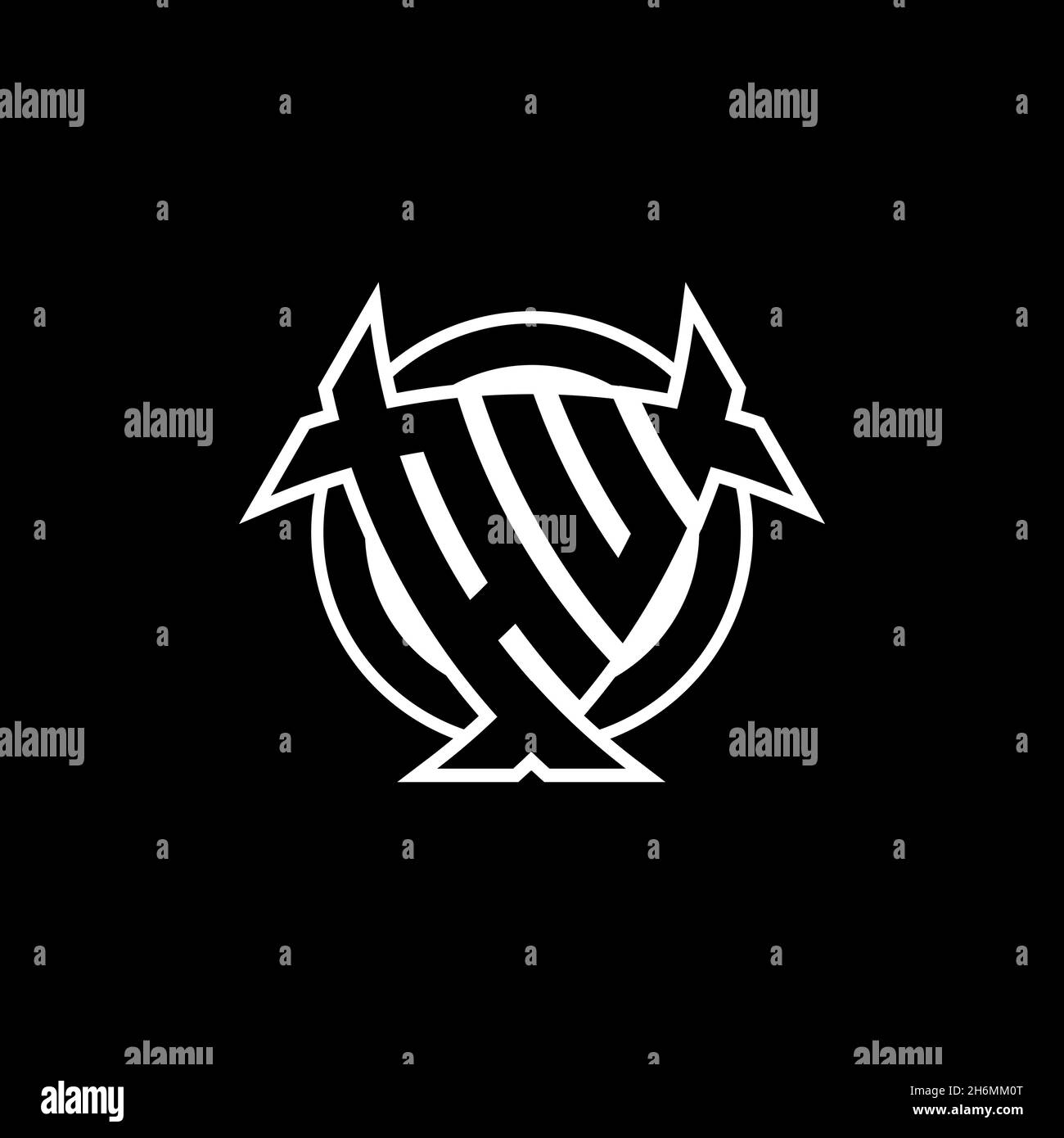 AU Monogram logo letter with triangle shield shape style design ...