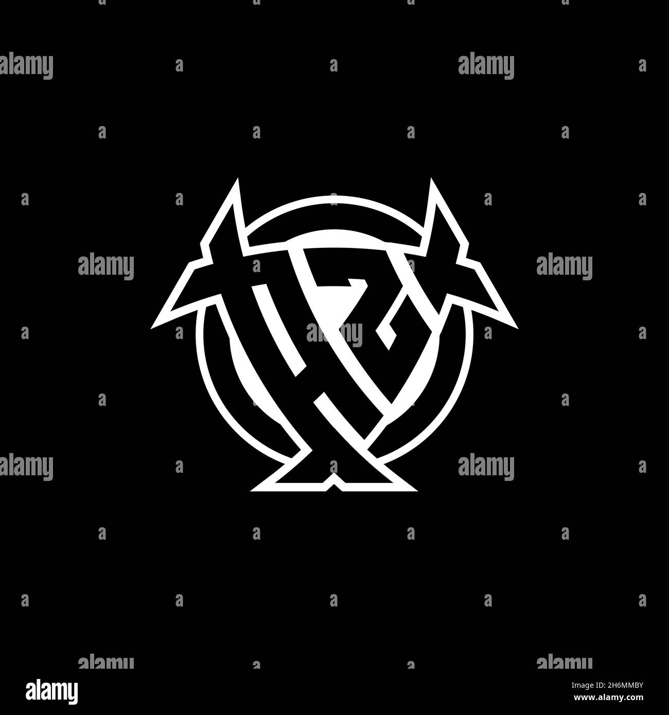 AZ Monogram logo letter with triangle shield shape style design ...