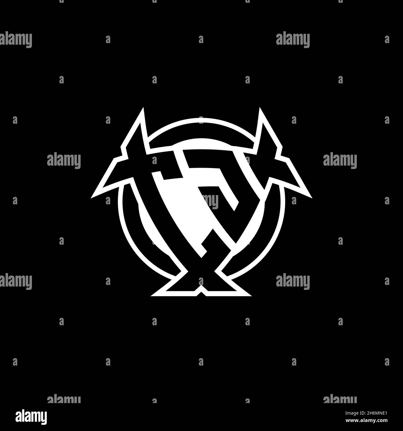 CJ Monogram logo letter with triangle shield and circle shape style ...