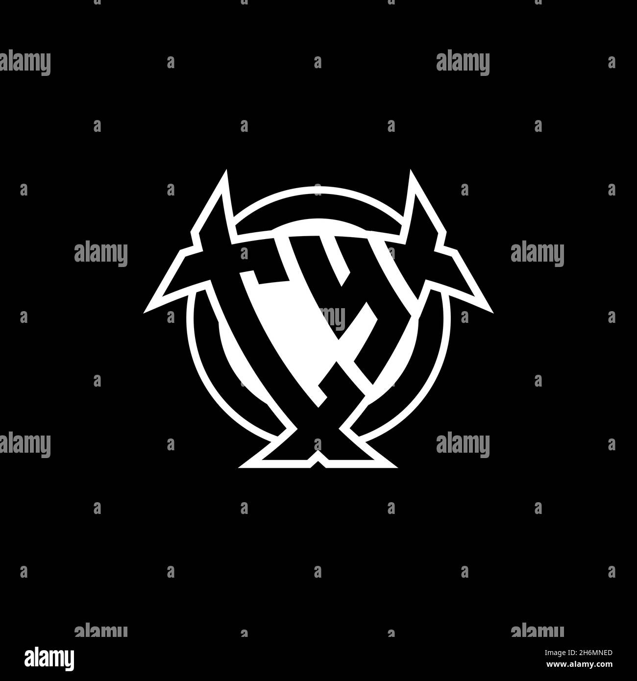 CY Monogram logo letter with triangle shield and circle shape style ...