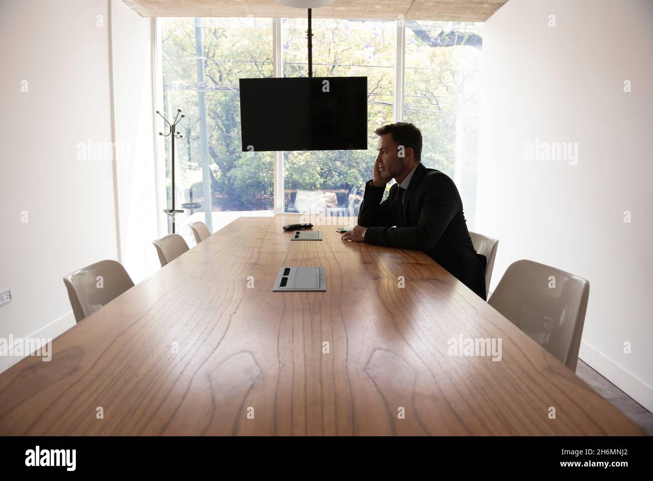 Interior view of empty conference room Stock Photo