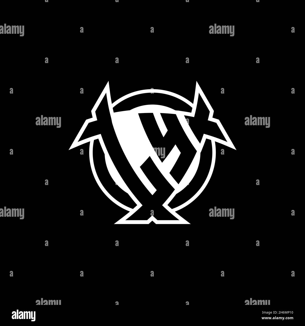 LY Monogram logo letter with triangle shield and circle shape style ...