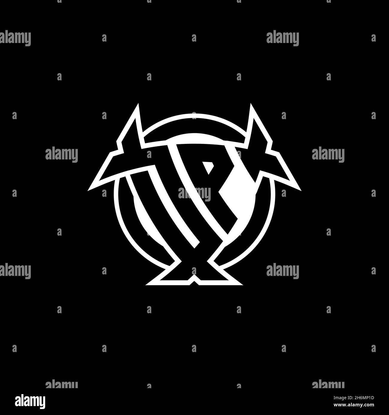 DP Monogram logo letter with triangle shield and circle shape style ...