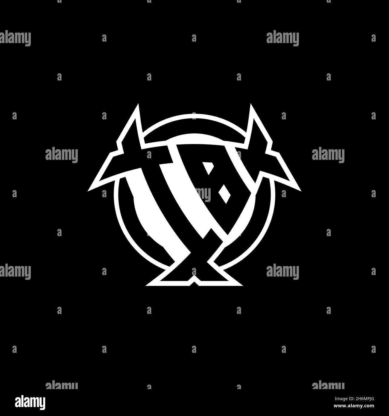 IB Monogram logo letter with triangle shield and circle shape style ...