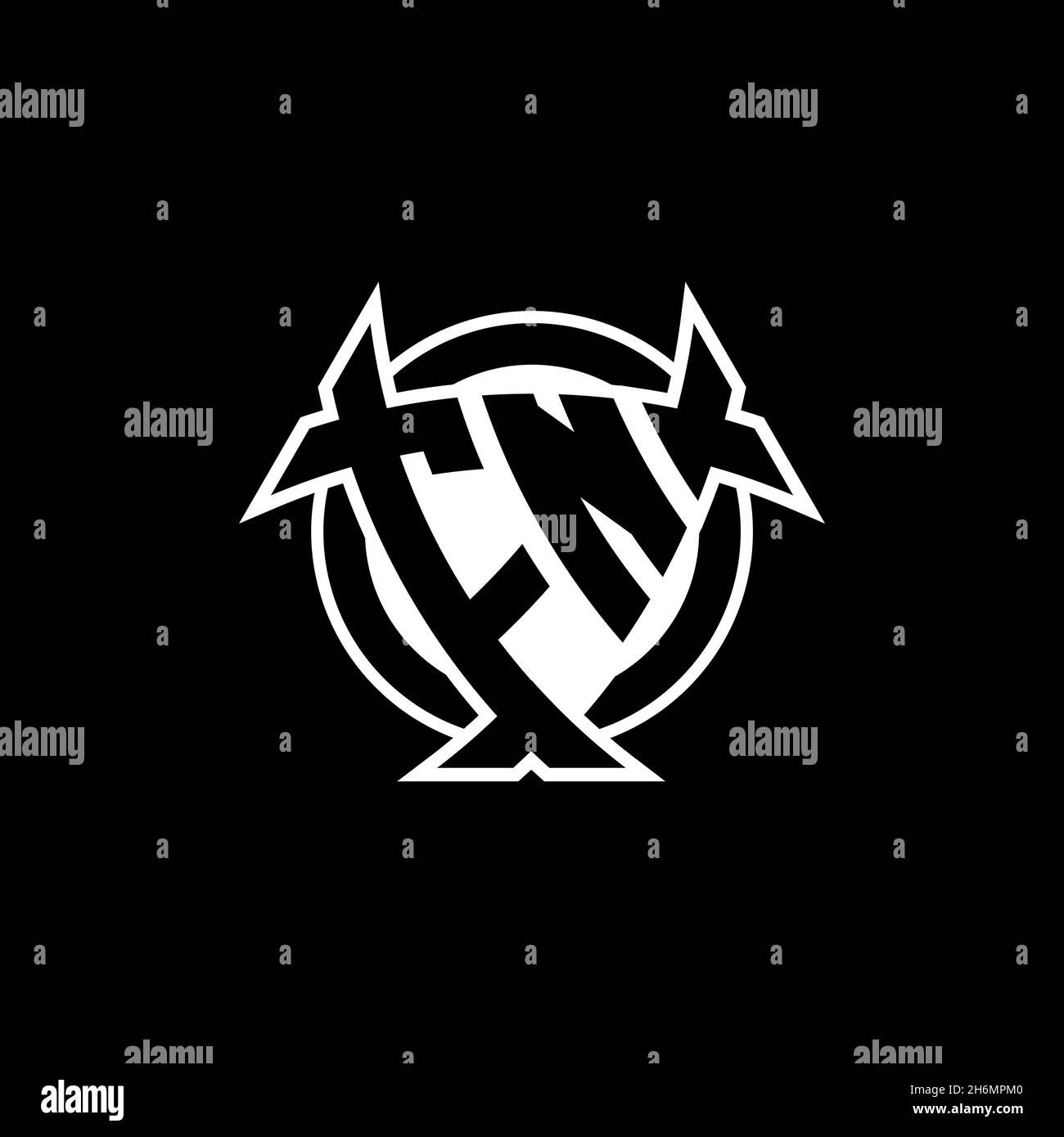 FN Monogram logo letter with triangle shield and circle shape style design on isolated background. Triangle monogram logo, shield monogram logo, trian Stock Vector