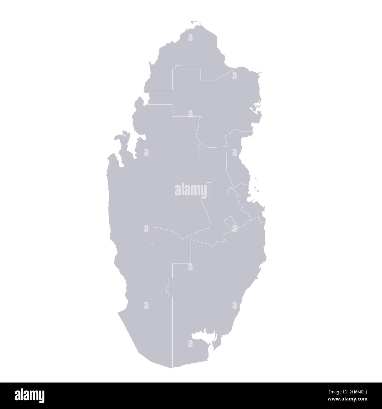 Infographics Of Qatar Map Individual Regions Blank Stock Photo Alamy