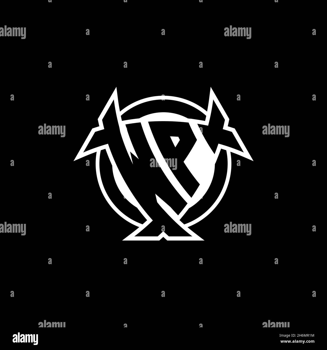 WP Monogram logo letter with triangle shield and circle shape style ...