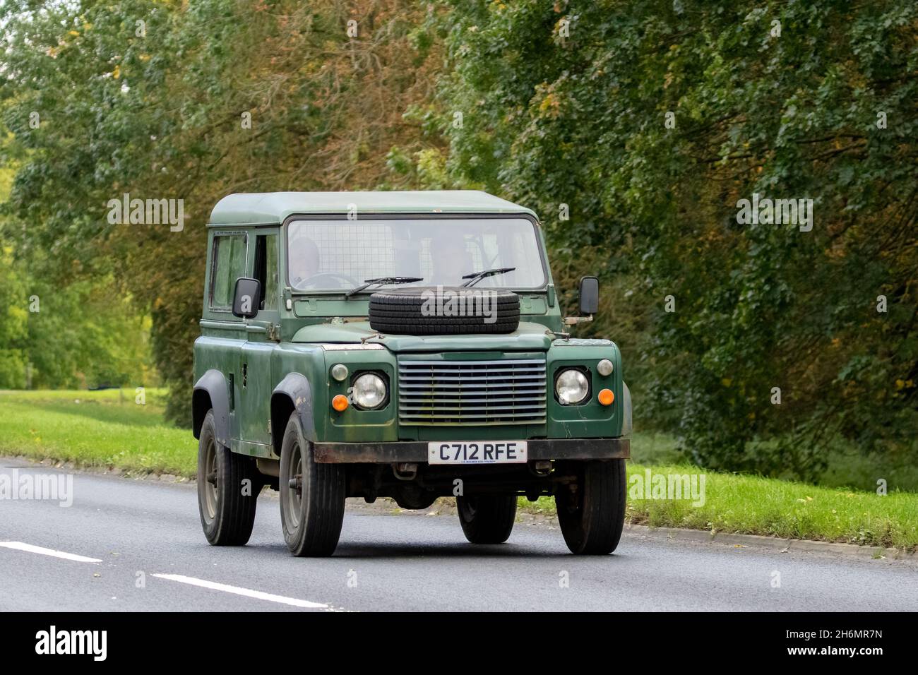 1986 Green Land Rover classic Stock Photo
