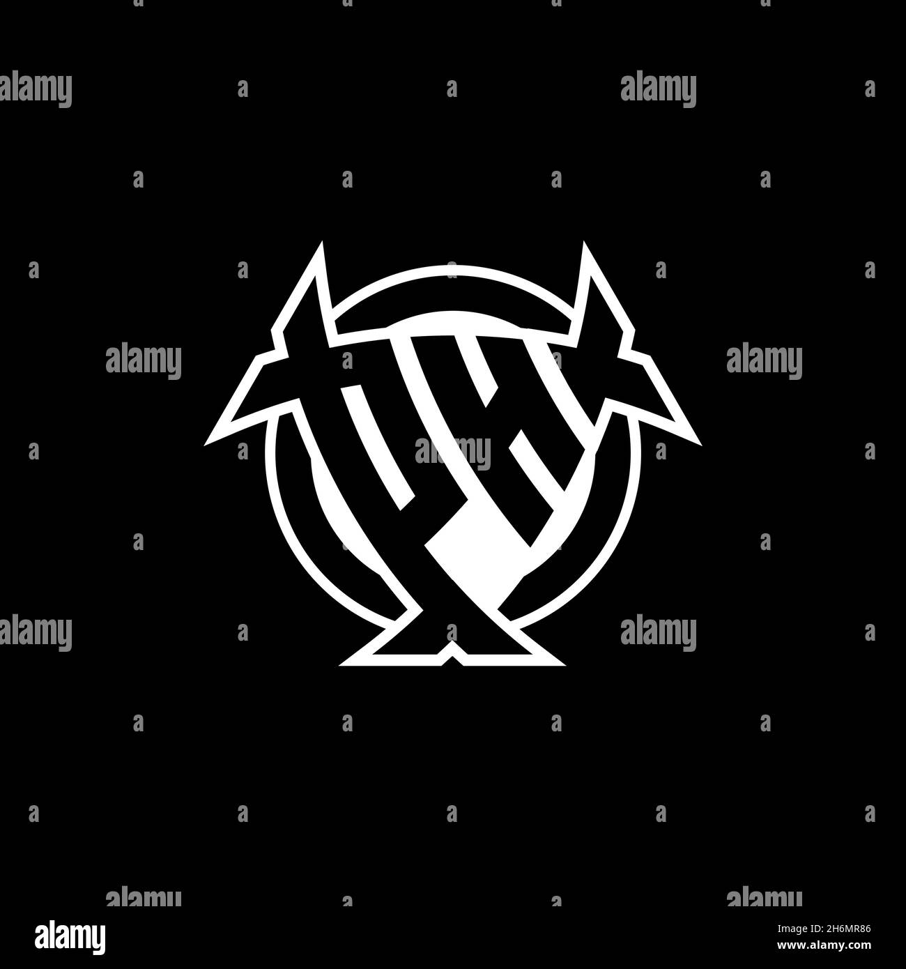 PH Monogram logo letter with triangle shield and circle shape style ...