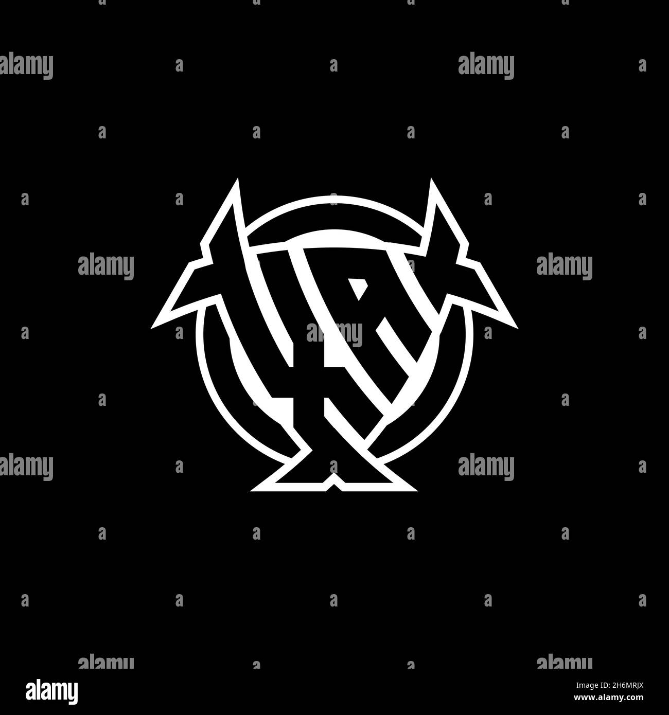 XA Monogram logo letter with triangle shield and circle shape style ...