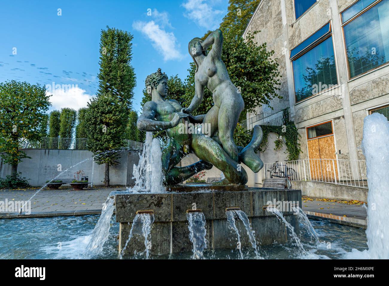 Historic Ceres well fountain in Aarhus, Denmark Stock Photo - Alamy